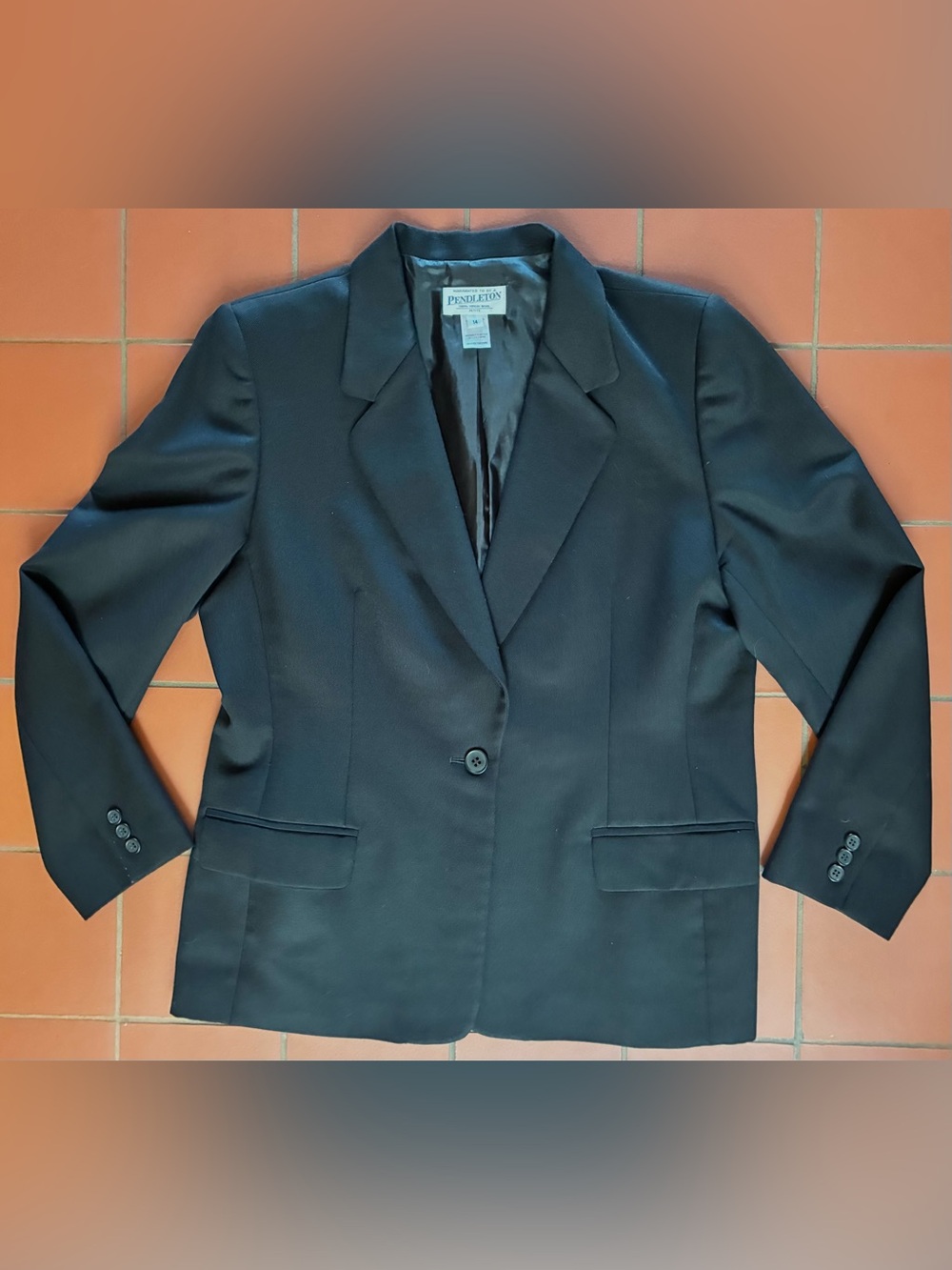 Pendleton Black Single-Button Tailored Blazer